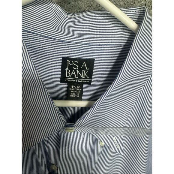 Jos. A Bank Travelers Collection Men's Pinstripe Button Up Shirt Size 18 1/2-35 - Picture 3 of 3